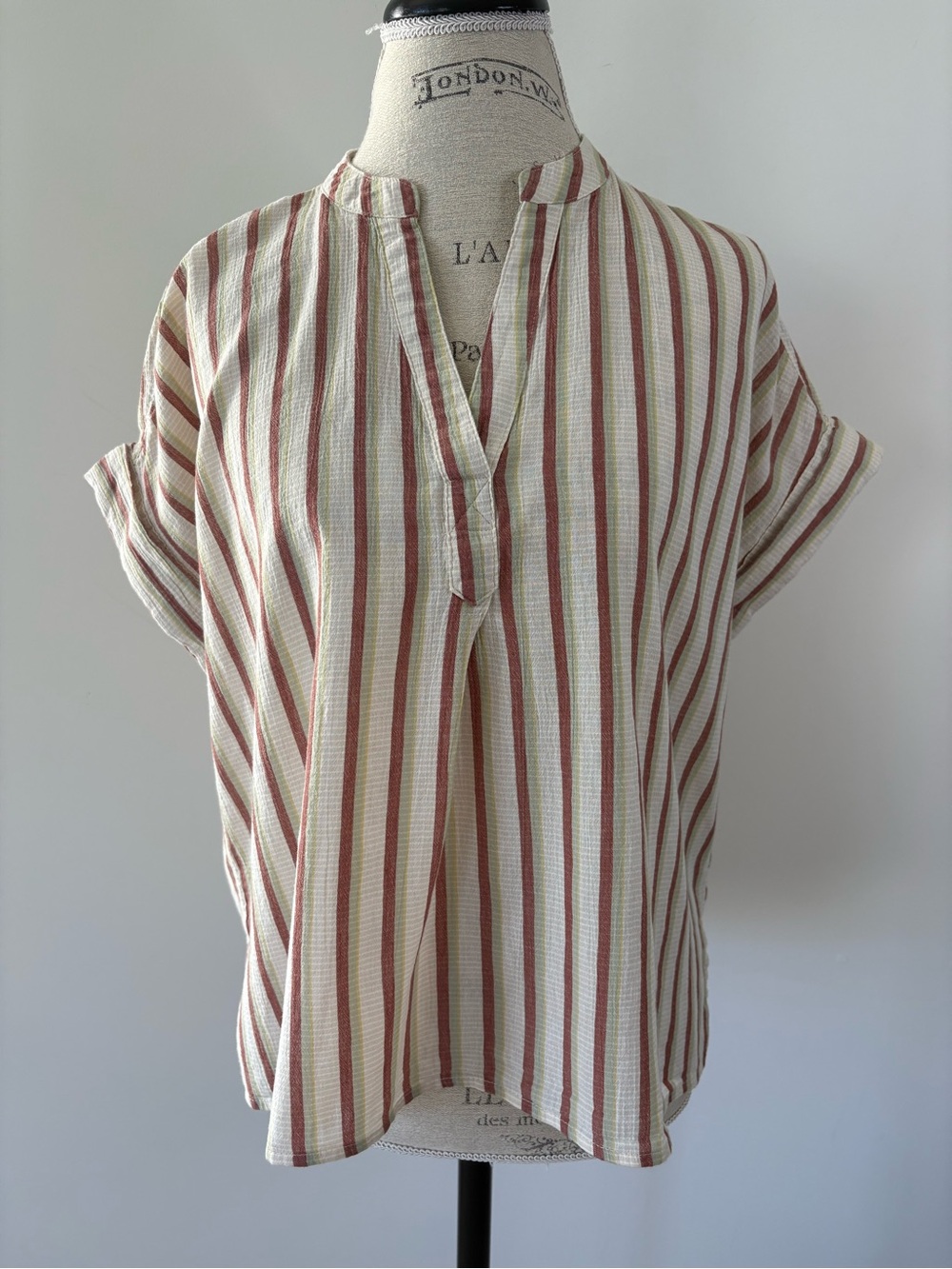 Madewell Crinkle Cotton Lakeline Popover Shirt in Stripe